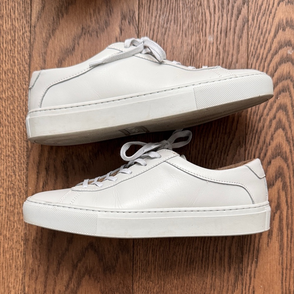 KOIO women’s gray Sandstone - Capri -  Leather Low-Profile Sneakers - 6